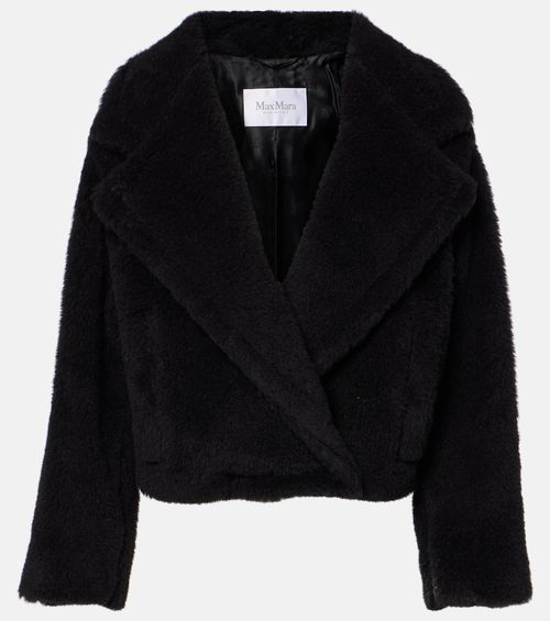 Oggeri alpaca, wool, and silk teddy coat