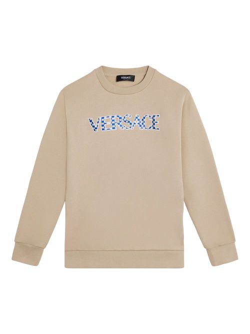Logo-embroidered cotton sweatshirt - Neutrals