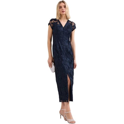 Phase Eight Klaudia V-Neck Midi Dress In Dark Navy