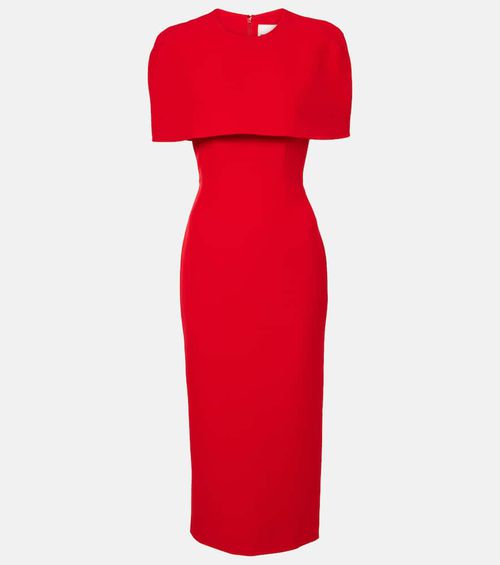 Caped crêpe midi dress