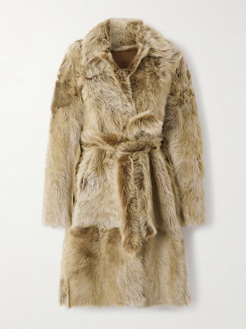 Linden Belted Shearling Coat - Green