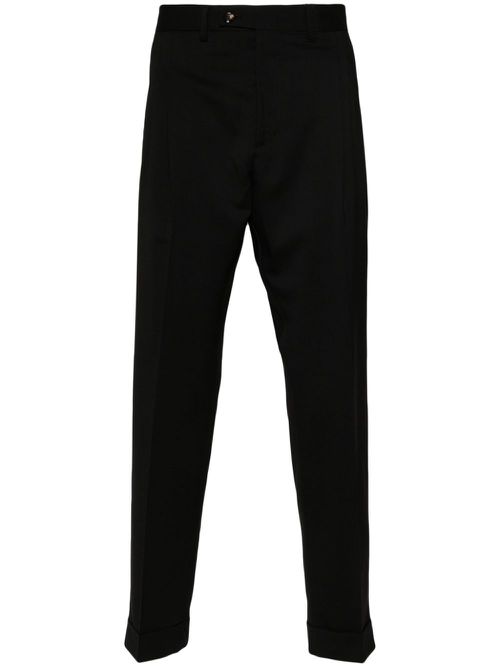 Straight-leg wool-blend trousers - Black