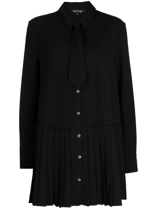 Pleated shirt dress - Black