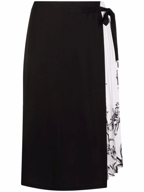 Pleated Silk Skirt — Black