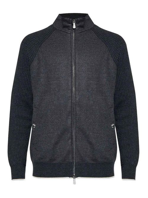 Full Zip Jacket Gray And Sand