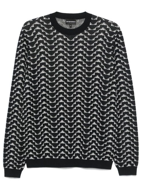 Eagle-jacquard sweater - Black