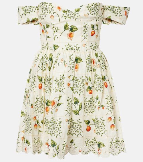 Poesia off-shoulder linen minidress
