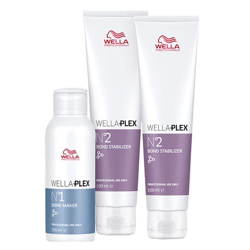 Set Wella Professionals: Wellaplex Bond Marker No.1 Hair Cream Bleaching Treatment 100 ml + Wellaplex Bond Stabilizer No.2 Hair Cream Treatment x2 pie