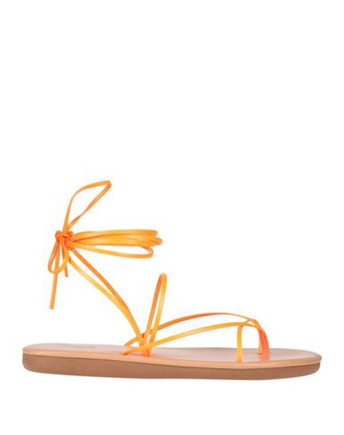 Ancient Greek Sandals Woman Thong sandal Orange Size 10 Leather