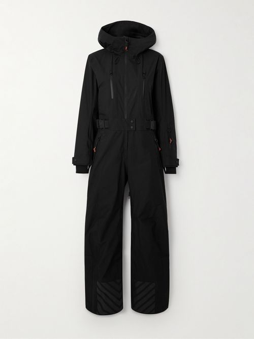 Belted Cotton-blend Ripstop Hooded Ski Suit - Black