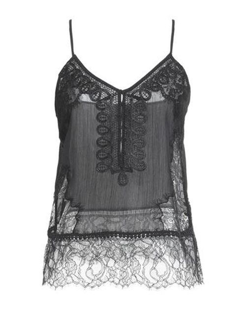 Woman Top Black Size 0 Polyester, Polyamide, Cotton