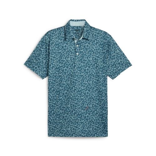 PUMA CLOUDSPUN Men's Golf Butterflies Polo Shirt in Blue