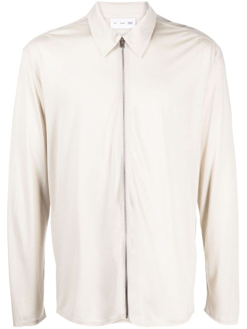 Zip-up lyocell shirt - Neutrals