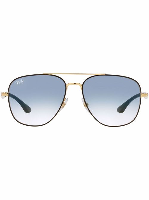 Square-frame aviator sunglasses - Blue