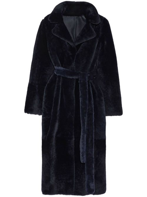 Reversible lacon-lambskin coat - Blue