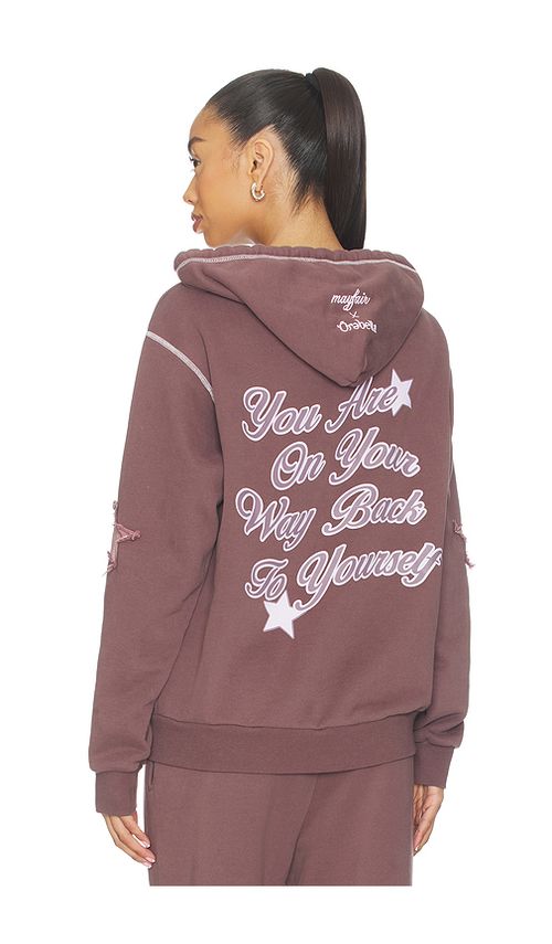 The Mayfair Group Orebella by Bella Hadid x Mayfair On Your Way Back To Yourself Zip-up Hoodie in Peppercorn. L/XL also in S/M, XS