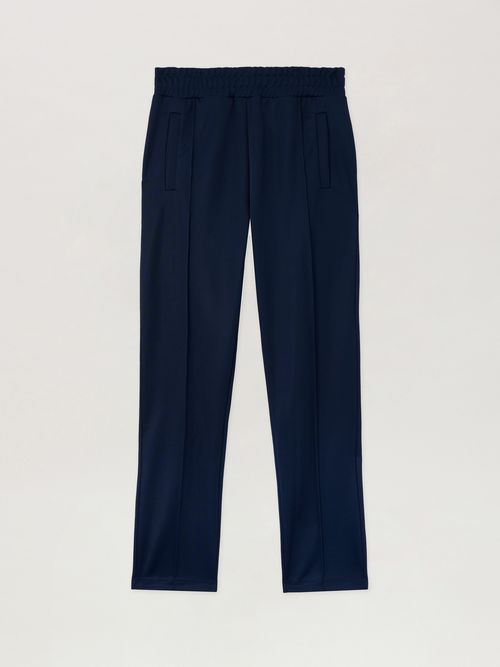 Back Curved Logo Track Pants Man  Navy Blue Off White