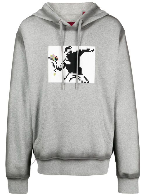 Throwing The Bouquet graphic-print cotton hoodie - Grey