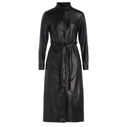 Maris faux-leather belted dress