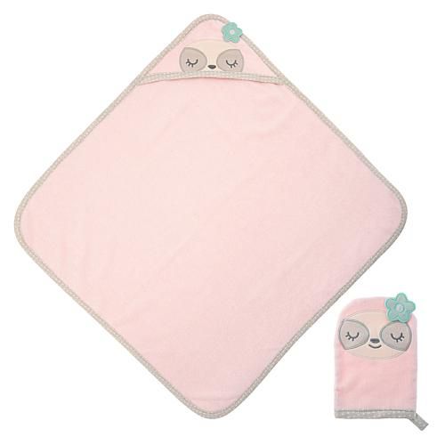Hooded Towel and Bath Mitt Set