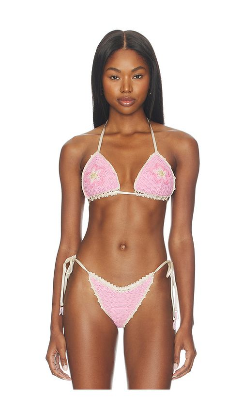 Capittana Trinidad Flower Top in Pink. - M also in L