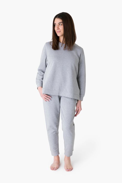Maternity Sweatsuit In Heather Grey | Adult | : XXL| Women's - Monica + Andy Organic Maternity, Baby, & Kids Clothing