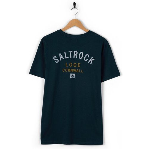 Saltrock Location Looe Mens T-Shirt in Blue