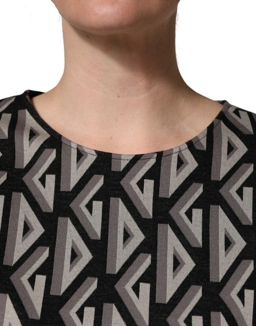 Logo-Printed Cotton Dress — Black