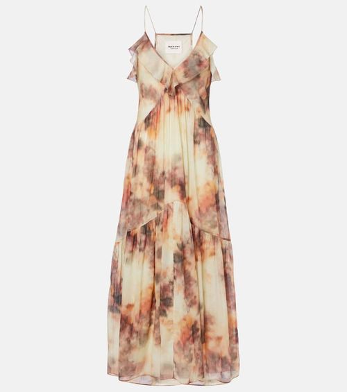 Printed cotton midi dress