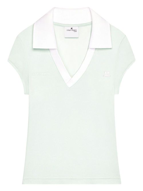 CourrÃ¨ges Logo cropped polo shirt