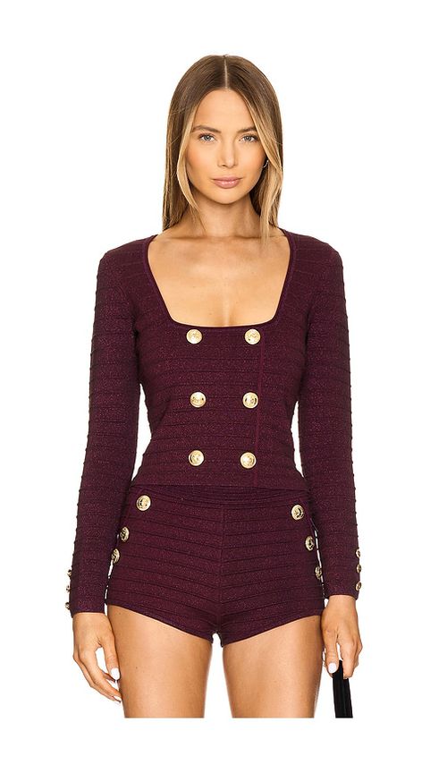 Retrofete Clemence Bandage Top in Burgundy. -  XS also in M