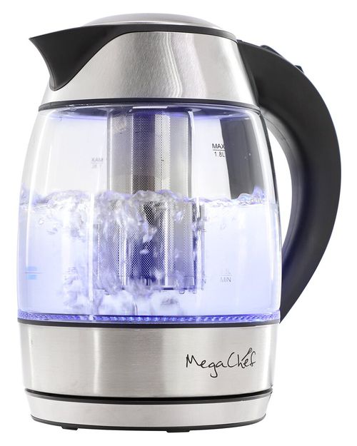 1.8L Glass & Stainless Steel Electric Tea Kettle with Tea Infuser
