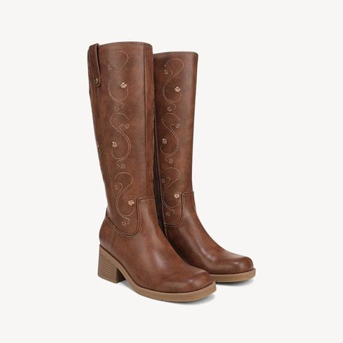 Women's Joplin Tall Boot Embroidered Whiskey Brown Faux Leather DRSCH