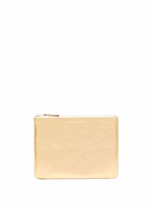 Metallic zipped pouch