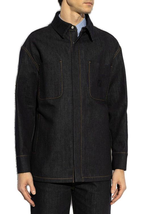 Logo Embroidered Denim Jacket