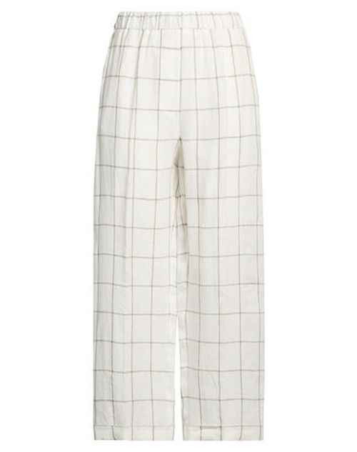 Woman Pants Off white Size 10 Linen