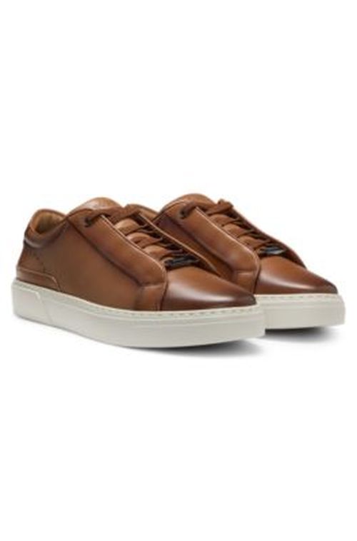 BOSS Gary trainers with hidden laces - Brown Men's Sneaker