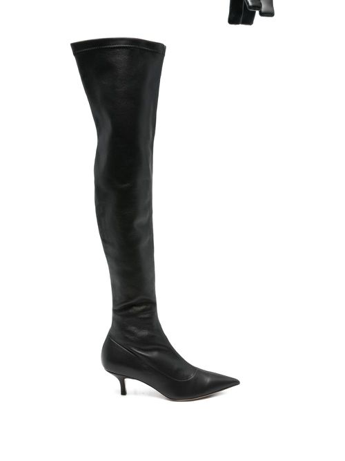 60mm pointed-toe knee-high boots - Black