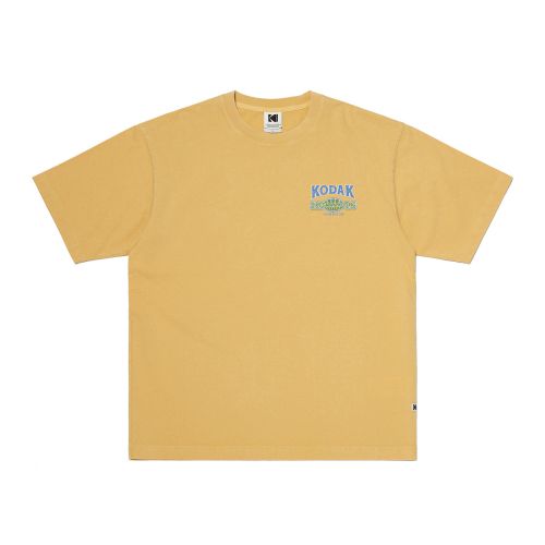 Snow Washing Graphic Short Sleeve T-Shirt YELLOW