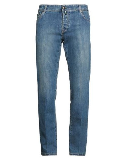 Man Jeans Blue Size 40 Cotton, Elastane