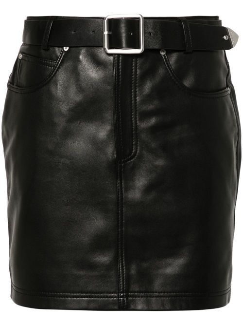 Grenada leather mini skirt - Black
