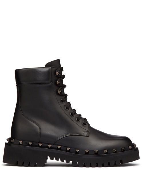 Rockstud 50mm leather ankle boots