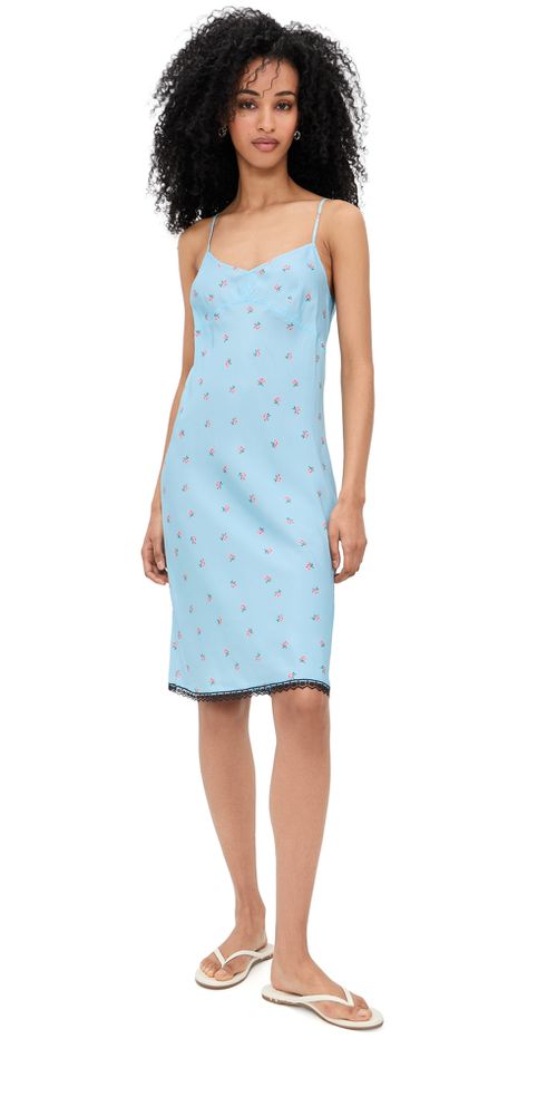 Bluebell Slip Silk Dress Powder