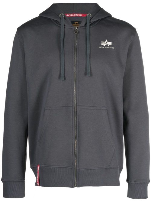 Logo-print hooded jacket - Grey