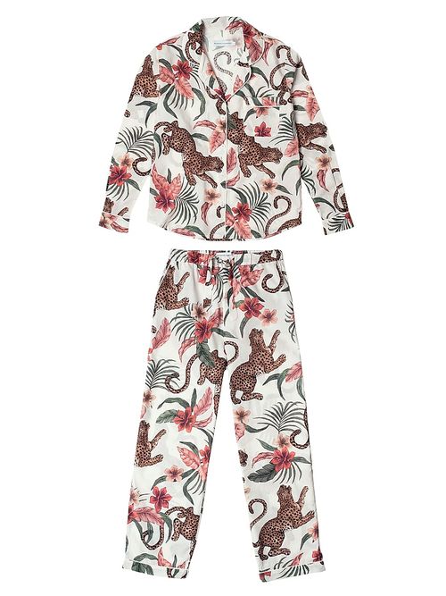 Women's Cotton Jungle 2-Piece Pajama Set - Cream