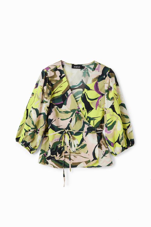 Floral wrap blouse