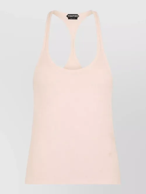 Tom Ford - slim racerback ribbed logo tank top