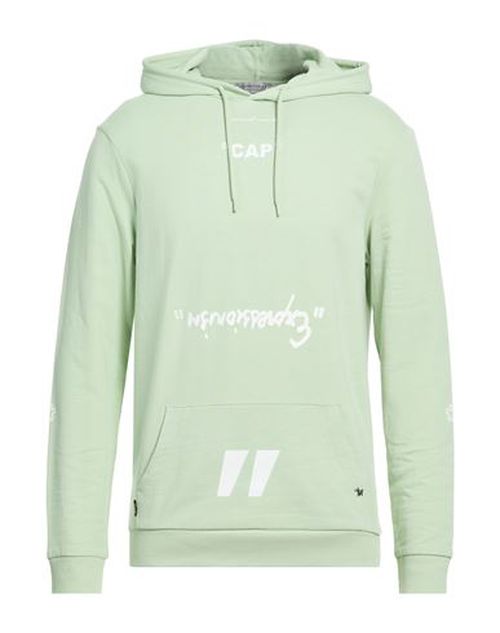 Man Sweatshirt Light green Size S Cotton, Polyester