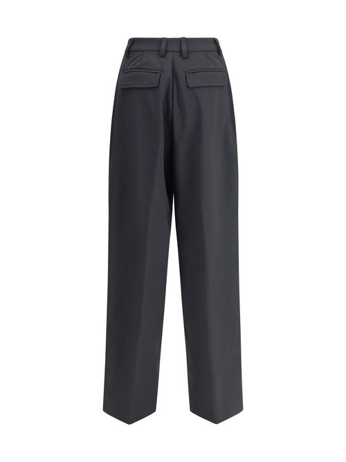 Pleated Tailored Trousers — Black