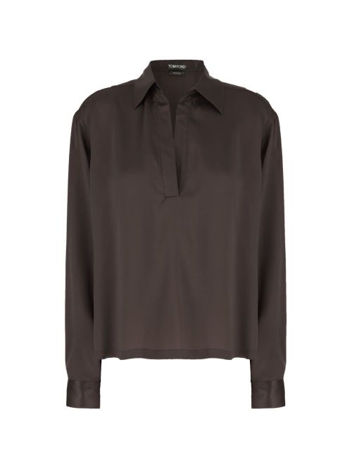 Silk Satin Polo Shirt